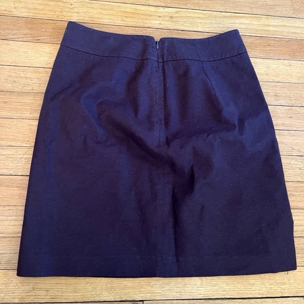 Chocolate Brown Rayon/linen Blend Vintage Mini Skirt